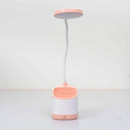 Lampa de birou pentru copii, 3 tipuri de lumina si suport pixuri, somon / ZTS 8244