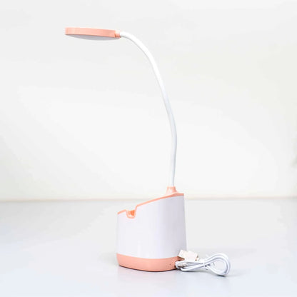 Lampa de birou pentru copii, 3 tipuri de lumina si suport pixuri, somon / ZTS 8244