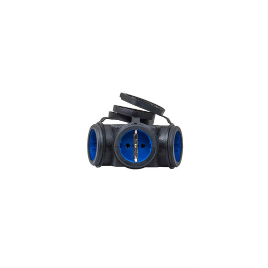 Cupla tripla din cauciuc, 16A, 250V, protectie IP44, Z-TOOLS / ZTS 8412