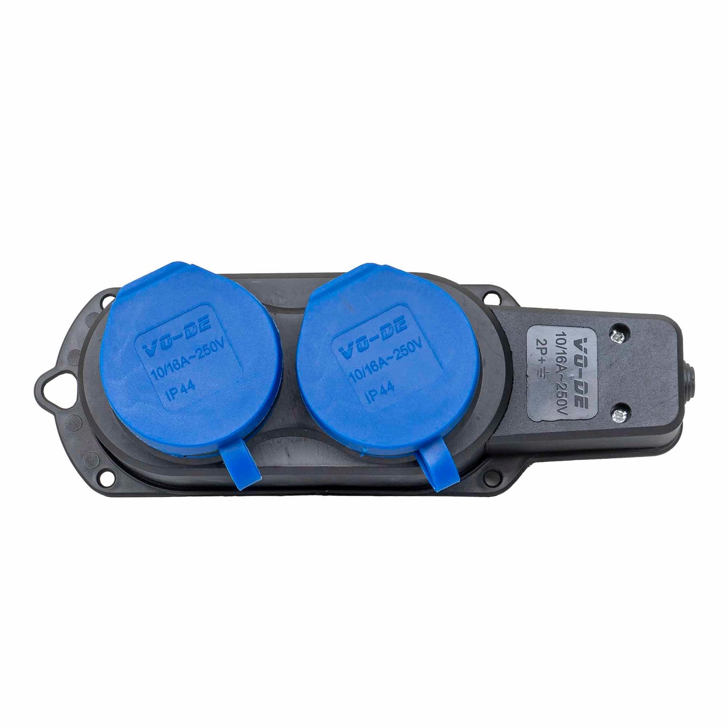Prelungitor cauciucat pentru exterior, Z-TOOLS cu 2 lacasuri, 16A, IP44, fara cablu / ZTS 8418