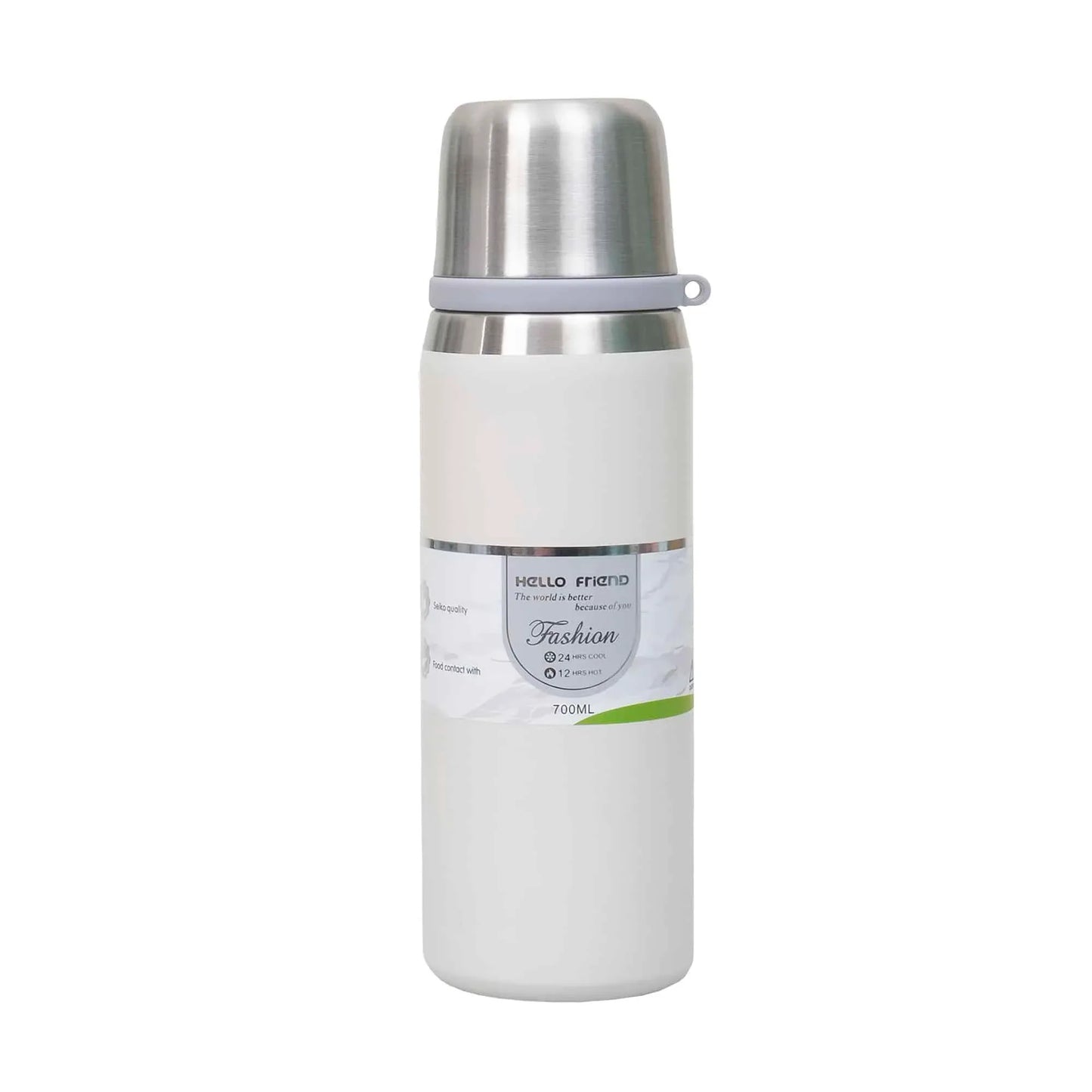 Termos interior inox, capacitate 700ml, cu capac inox, alb / ZTS 8442
