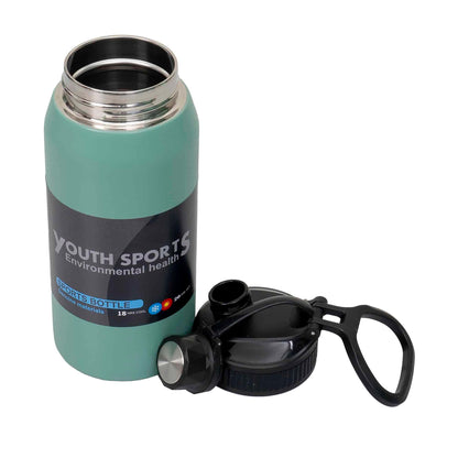 Termos YOUTH SPORTS, interior inox, capacitate 600ml, model sticla, verde / ZTS 8445