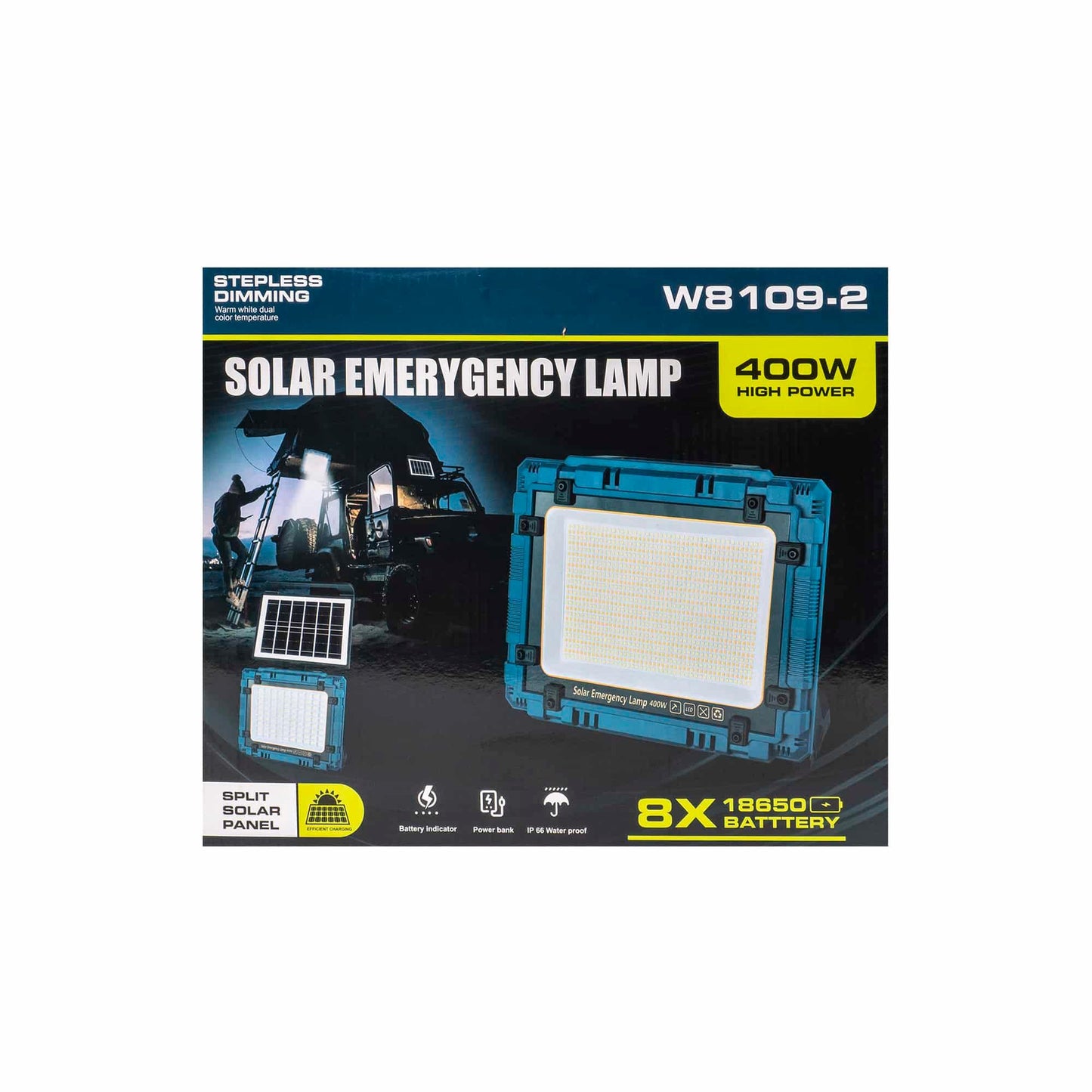 Proiector led cu incarcare solara si USB, 400W, panou incorporabil si detasabil Z-TOOLS / ZTS 8673