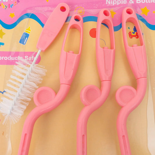 Set 4 perii pentru curatarea biberoanelor si a tetinelor, roz Z-TOOLS / ZTS 9099