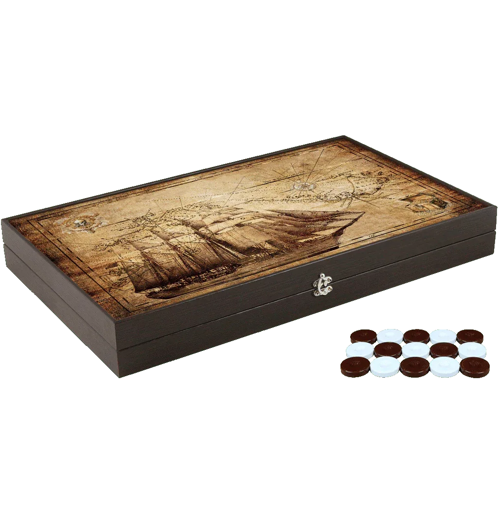 Joc de table din piele ecologica, model PIRATE SHIP, Z-TOOLS / ZTS5512-7