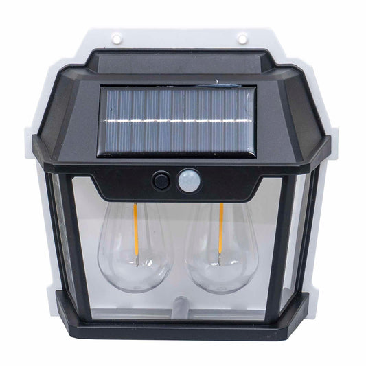 Lampa solara de perete, cu 2 becuri LED, putere 28W, senzor de miscare, 3 moduri de lumina / ZTS 8196