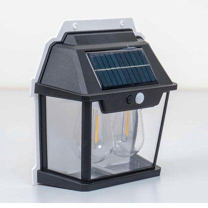 Lampa solara de perete, cu 2 becuri LED, putere 28W, senzor de miscare, 3 moduri de lumina / ZTS 8196