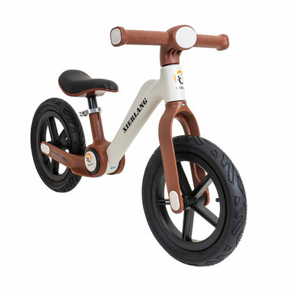 Bicicleta fara pedale, pliabila, pentru copii XIERLANG, roti de cauciuc si scaun reglabil, +3ani, alb si maro Z-TOOLS / ZTS8449