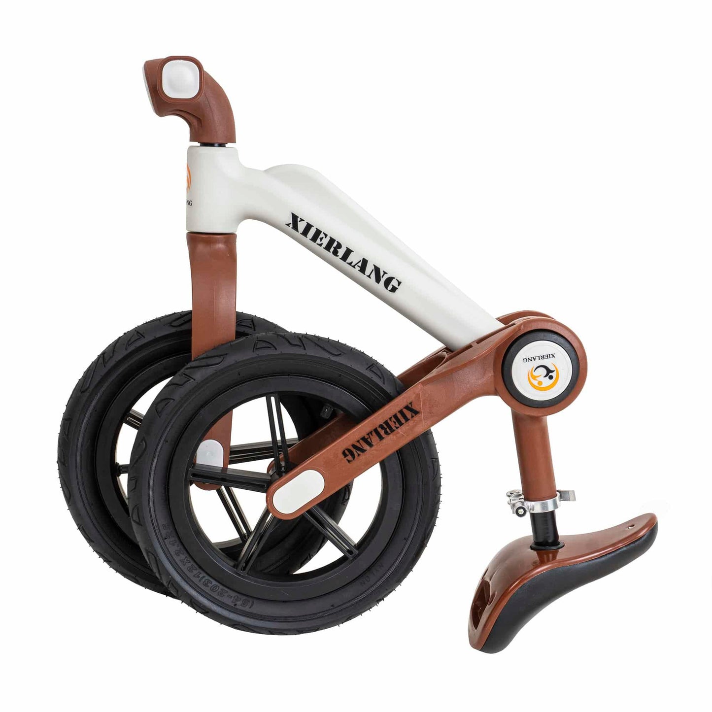 Bicicleta fara pedale, pliabila, pentru copii XIERLANG, roti de cauciuc si scaun reglabil, +3ani, alb si maro Z-TOOLS / ZTS8449