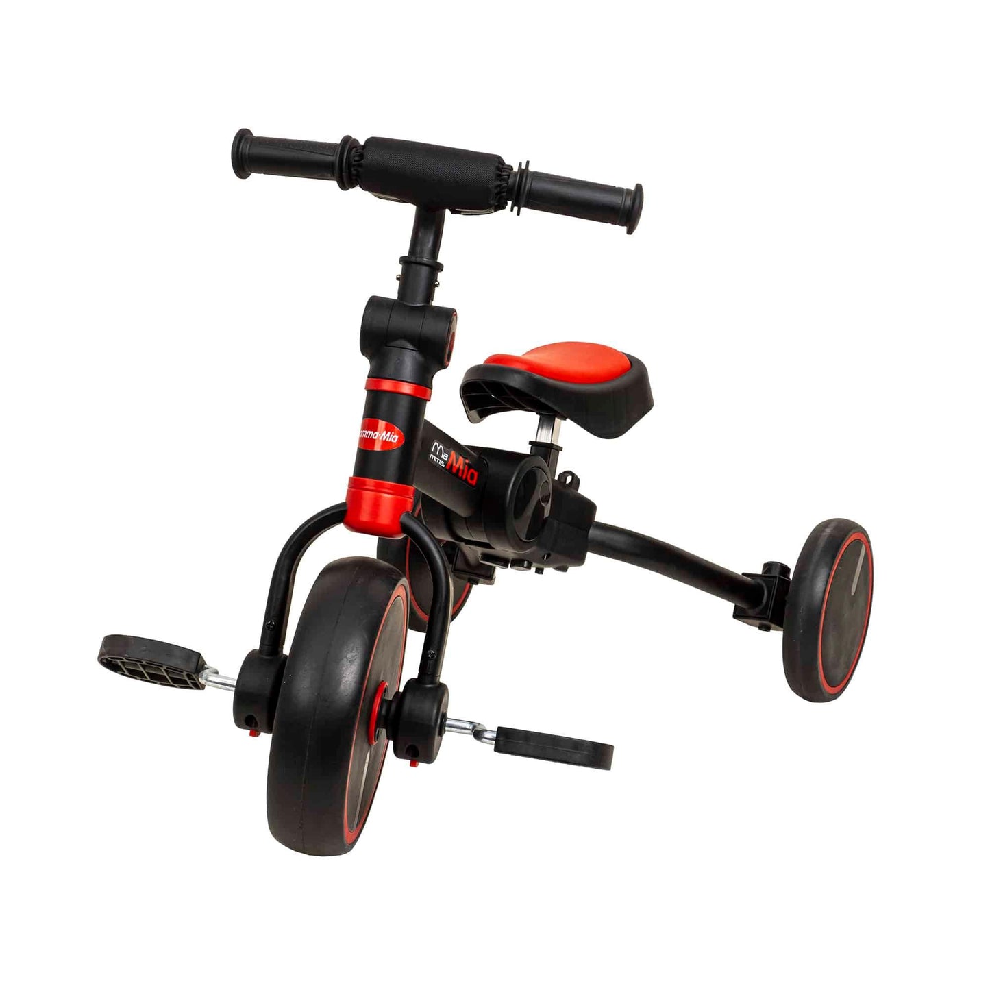 Tricicleta pliabila 2 in 1 pentru copii, reglabila, negru-rosu / ZTS8483