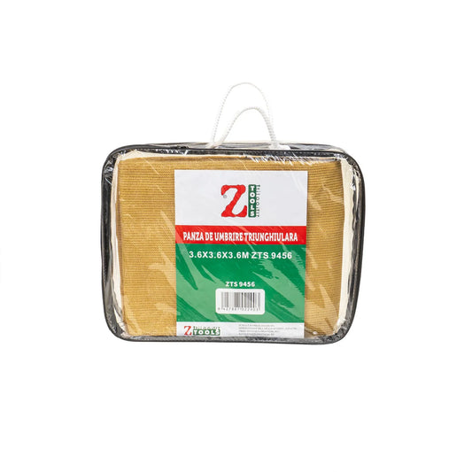 Panza de umbrire triunghiulara, 3.6x3.6x3.6m, crem, Z-TOOLS / ZTS9456