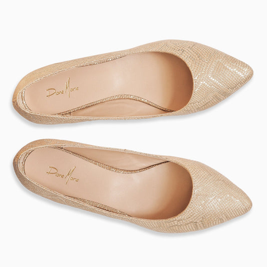 Balerini ascutiti imprimeu Gold Snake