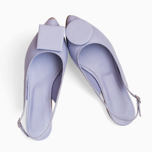 Balerini decupati din piele naturala lila Bev