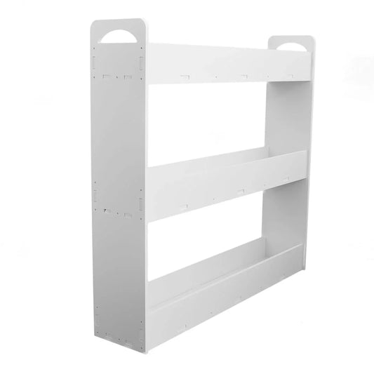 Etajera cu 3 rafturi si roti, Naimeed D42, culoare Alb, 70 x 70 x 14,6 cm