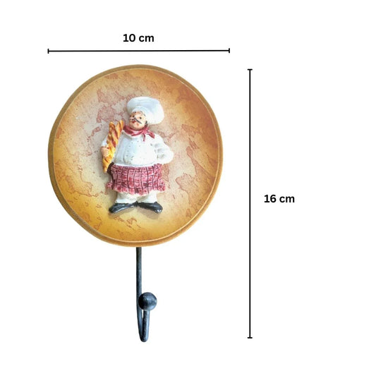 Cuier decorativ cu 1 carlig, Naimeed D62-7, 10x16x0.8 cm, Maro