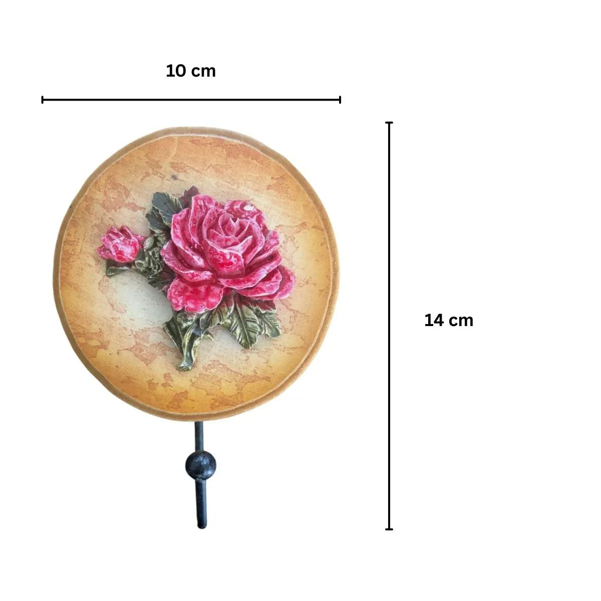 Cuier decorativ cu 1 carlig, Naimeed D62-8, 10x14x0.8 cm, Maro