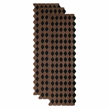 Set 3 Panouri riflaj acustic decorativ, MDF si pasla, Naimeed D6232, 240x30x1.8cm, Nuc