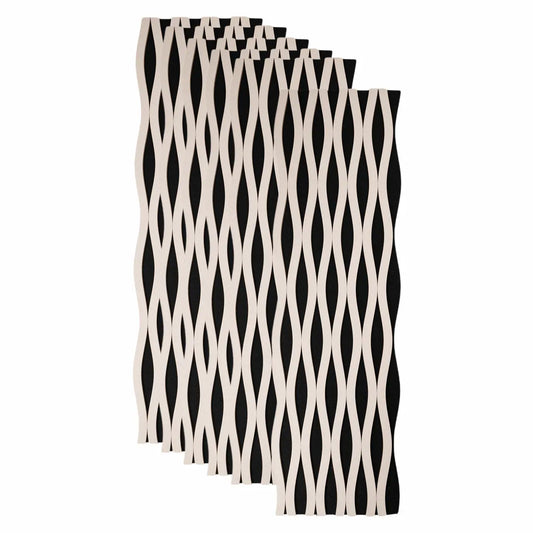 Set 6 Panouri riflaj acustic decorativ, MDF si pasla, Naimeed D6241, 240x30x1.8cm, Stejar
