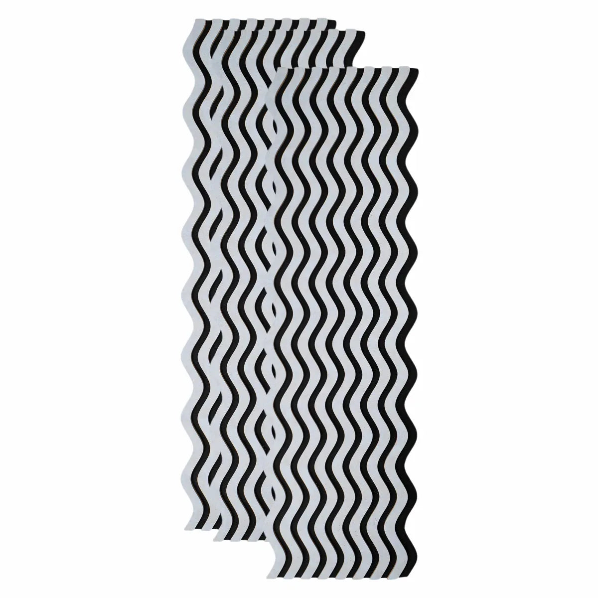 Set 3 Panouri riflaj acustic decorativ, MDF si pasla, Naimeed D6245, 240x30x1.8cm, Gri