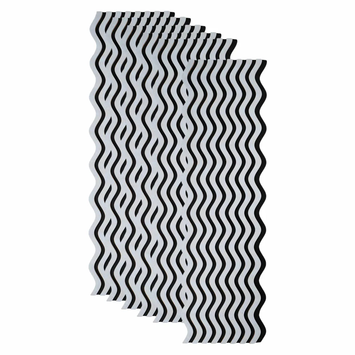 Set 6 Panouri riflaj acustic decorativ, MDF si pasla, Naimeed D6245, 240x30x1.8cm, Gri