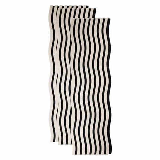 Set 3 Panouri riflaj acustic decorativ, MDF si pasla, Naimeed D6247, 240x30x1.8cm, Gri