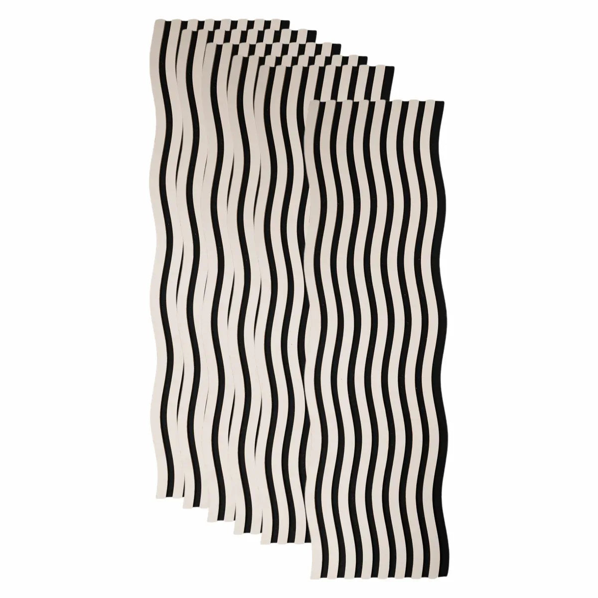 Set 6 Panouri riflaj acustic decorativ, MDF si pasla, Naimeed D6247, 240x30x1.8cm, Gri