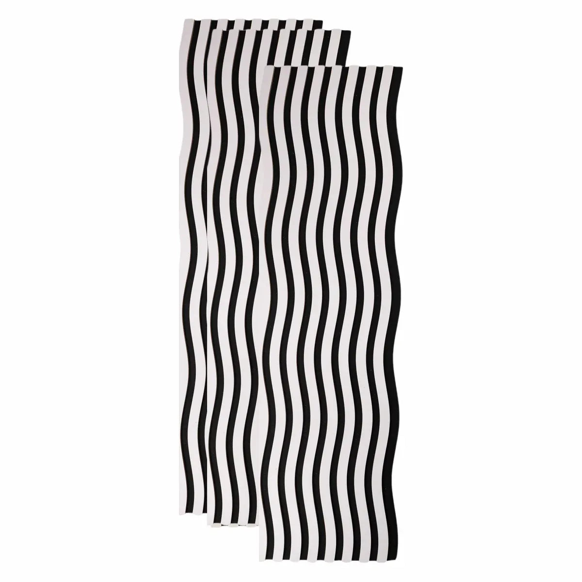 Set 3 Panouri riflaj acustic decorativ, MDF si pasla, Naimeed D6248, 240x30x1.8cm, Alb