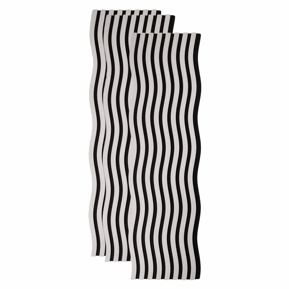 Set 3 Panouri riflaj acustic decorativ, MDF si pasla, Naimeed D6249, 240x30x1.8cm, Stejar Deschis