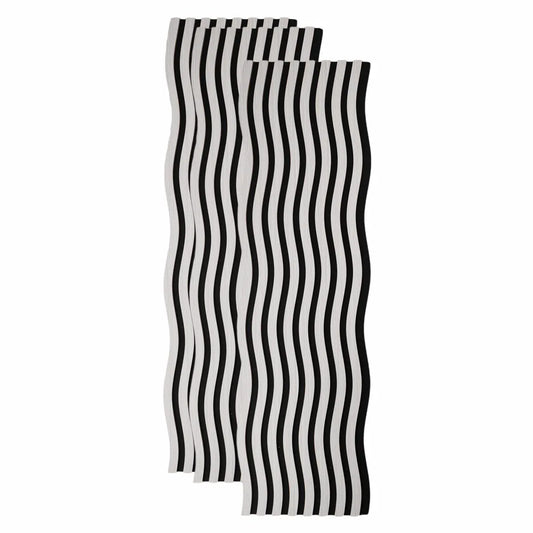Set 3 Panouri riflaj acustic decorativ, MDF si pasla, Naimeed D6249, 240x30x1.8cm, Stejar Deschis