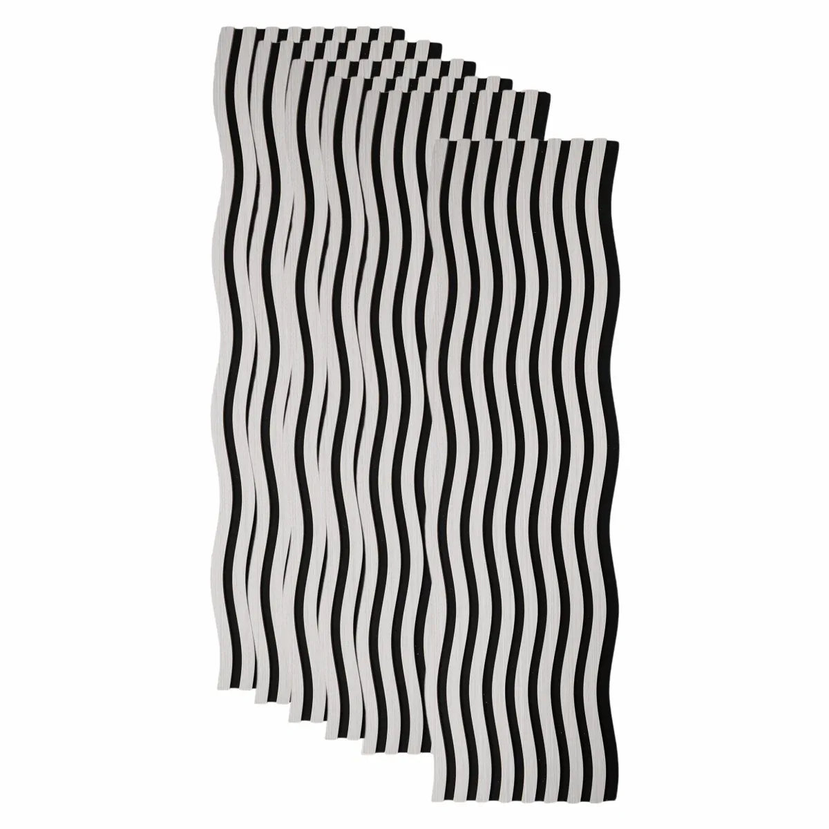 Set 6 Panouri riflaj acustic decorativ, MDF si pasla, Naimeed D6249, 240x30x1.8cm, Stejar Deschis
