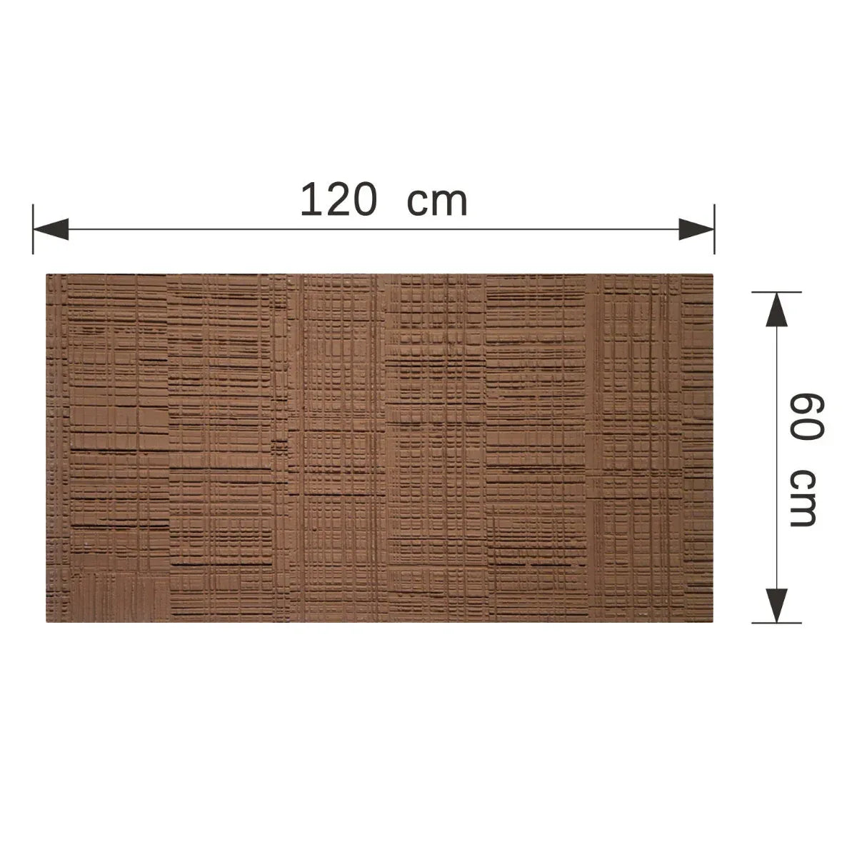 Panou decorativ din praf de piatra, Naimeed D7329, flexibil, ignifug, strat protector ceramic, rezistent la razele UV, 120x60x0.2 cm, maro scortisoara