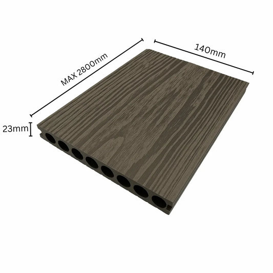 Pardoseala decking terasa din compozit WPC, Naimeed D7489, rezistenta sporita, 280x14x2.3cm, Cenusiu