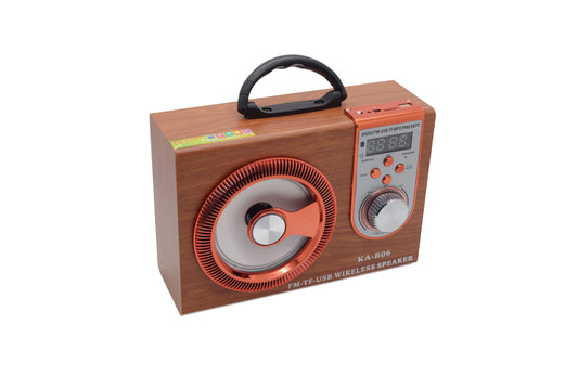 Boxa portabila cu radio si bluetooth KA-B06, Maro, 8W, D1324