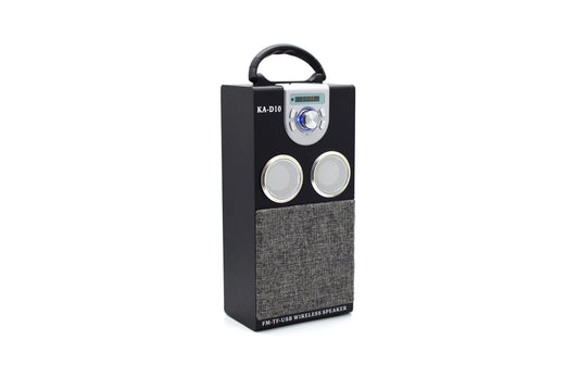 Boxa portabila cu radio si bluetooth KA-D10, Negru/Argintiu, 8W, D1316