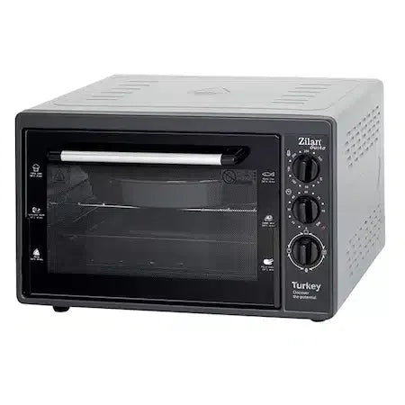 Cuptor electric Zilan, capacitate 38 Litri, putere 1500W, timer control 90 min, gratar, tava dreptunghiulara, negru / ZLN 5320_G