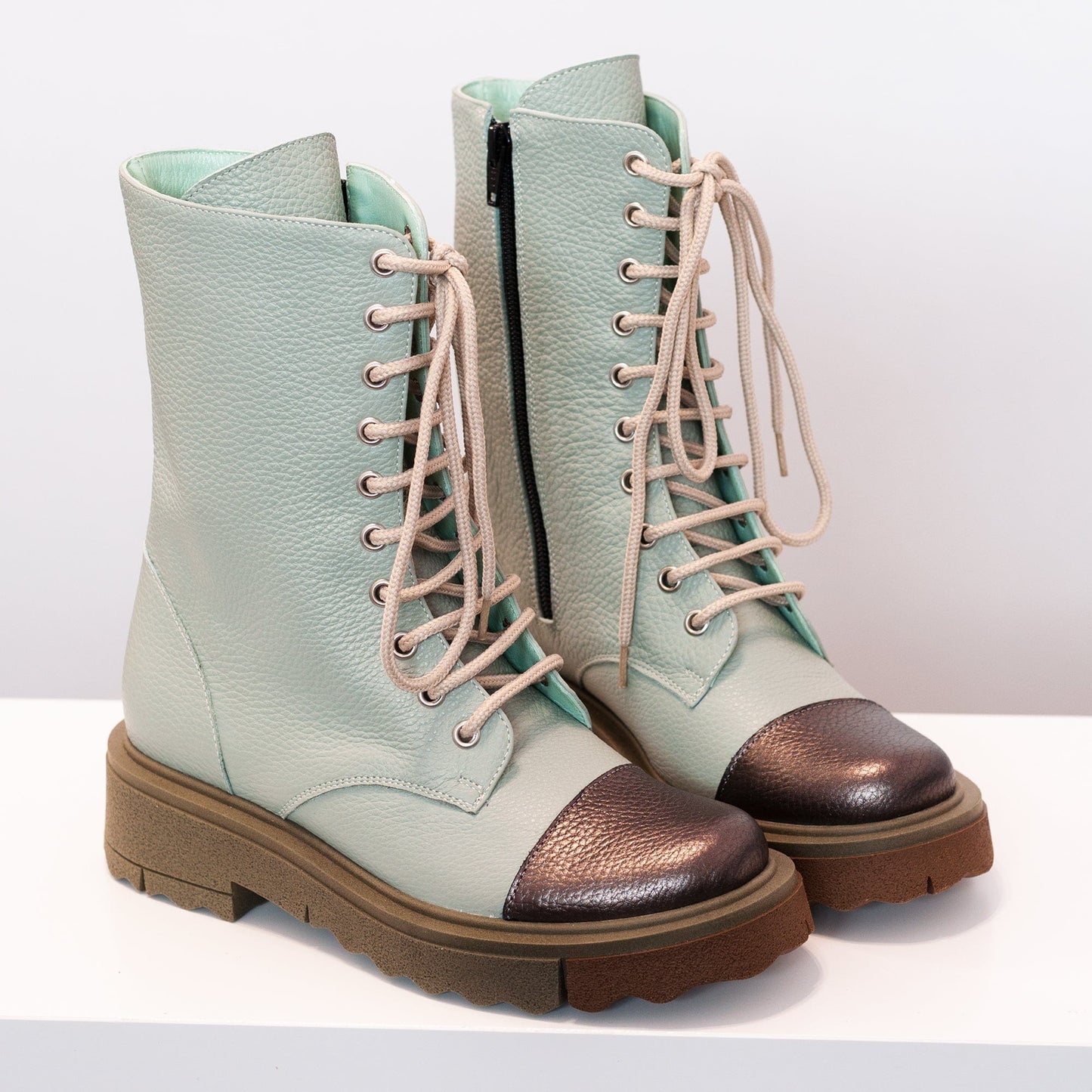 Bocanci dama din piele naturala vernil Garland